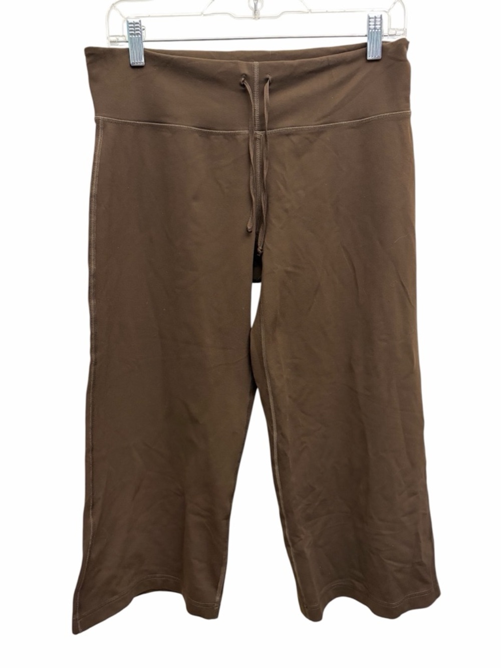 Lululemon Brown Wide Leg Pants Womens Medium Drawstring High Rise Cropped